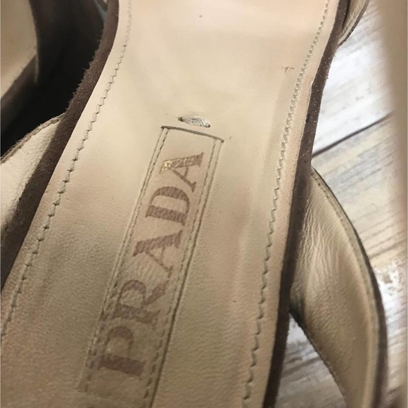 PRADA Dark Brown Suede Wedges 37.5 - Picture 5 of 6